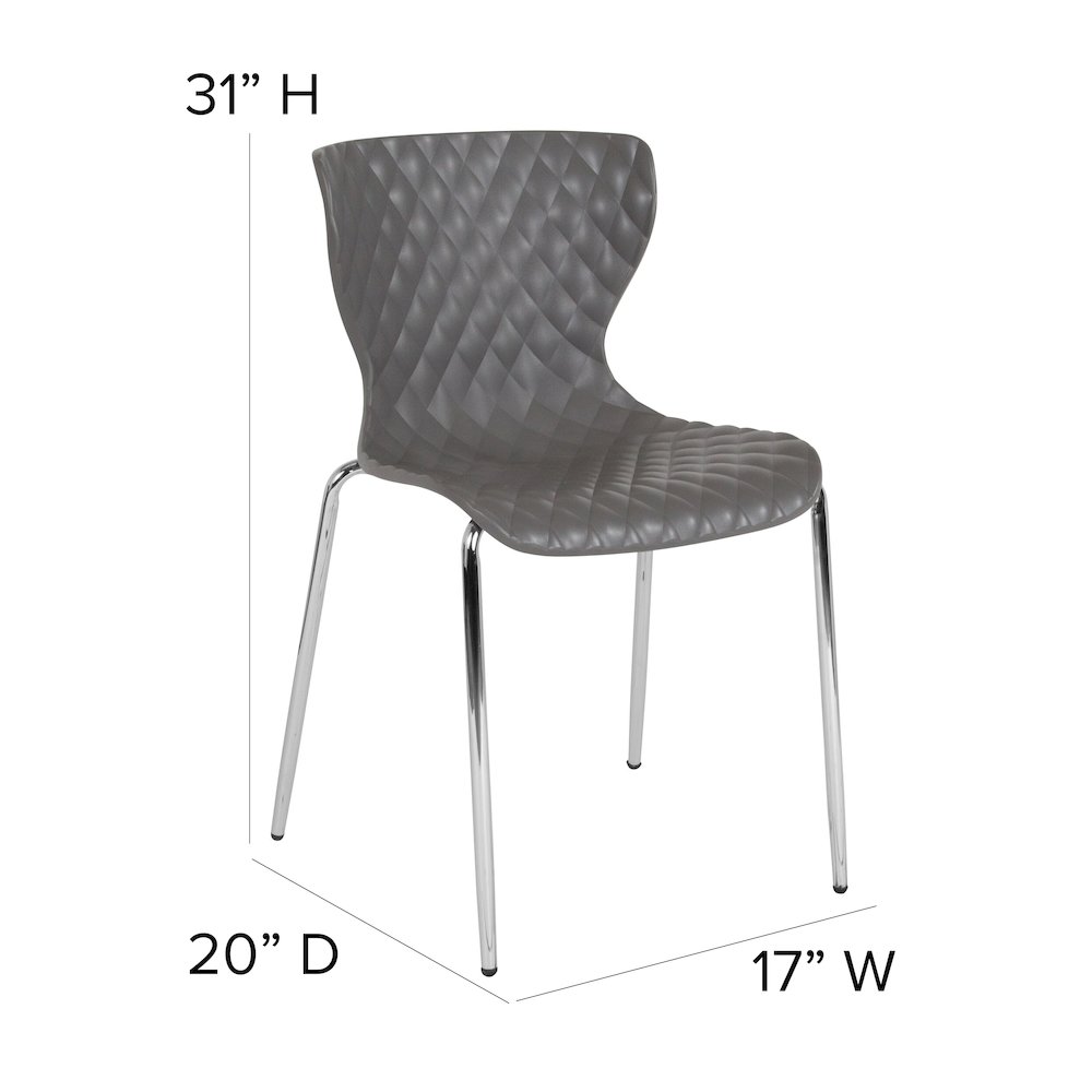 Contemporary Design Gray Plastic Stack Chair. Picture 6
