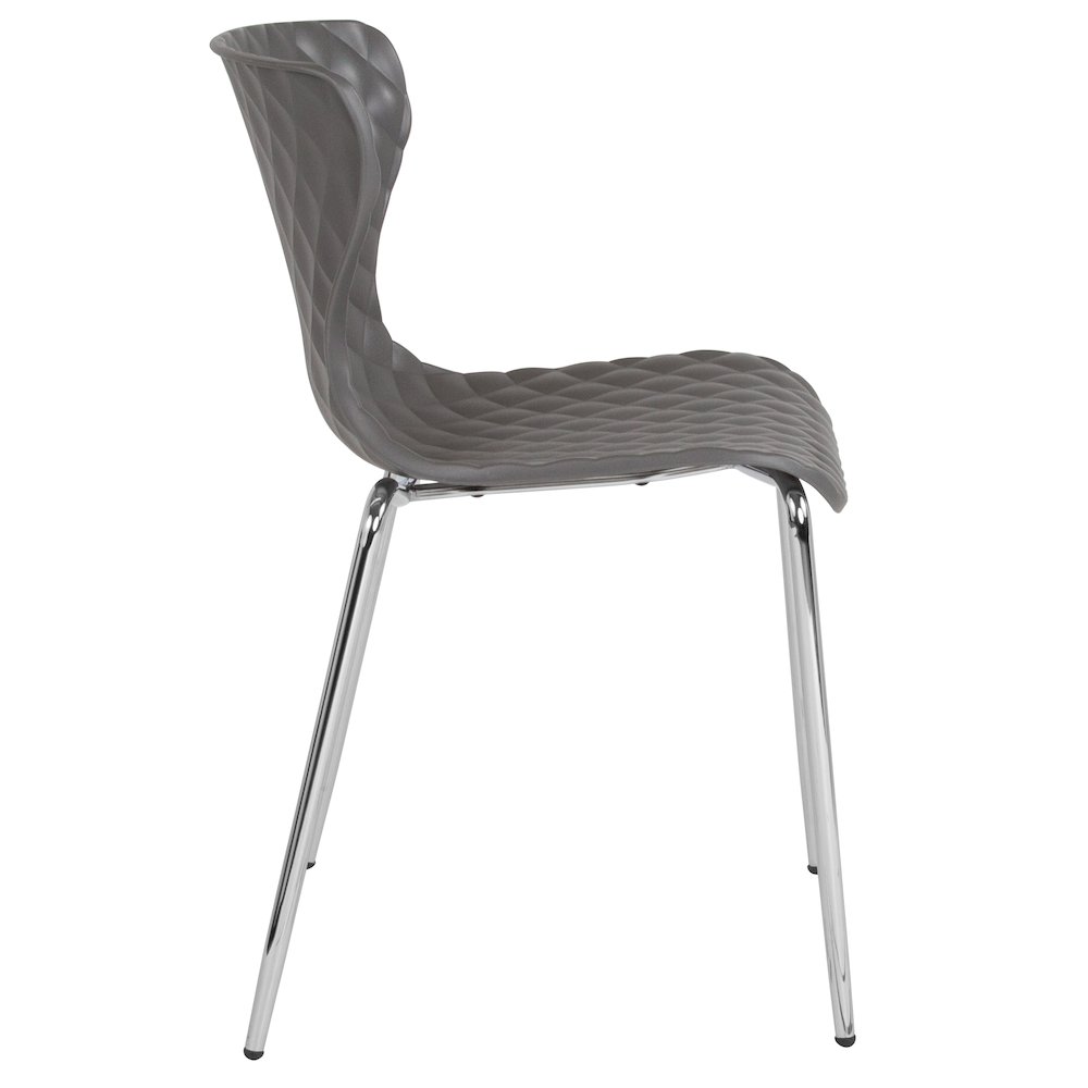 Contemporary Design Gray Plastic Stack Chair. Picture 9