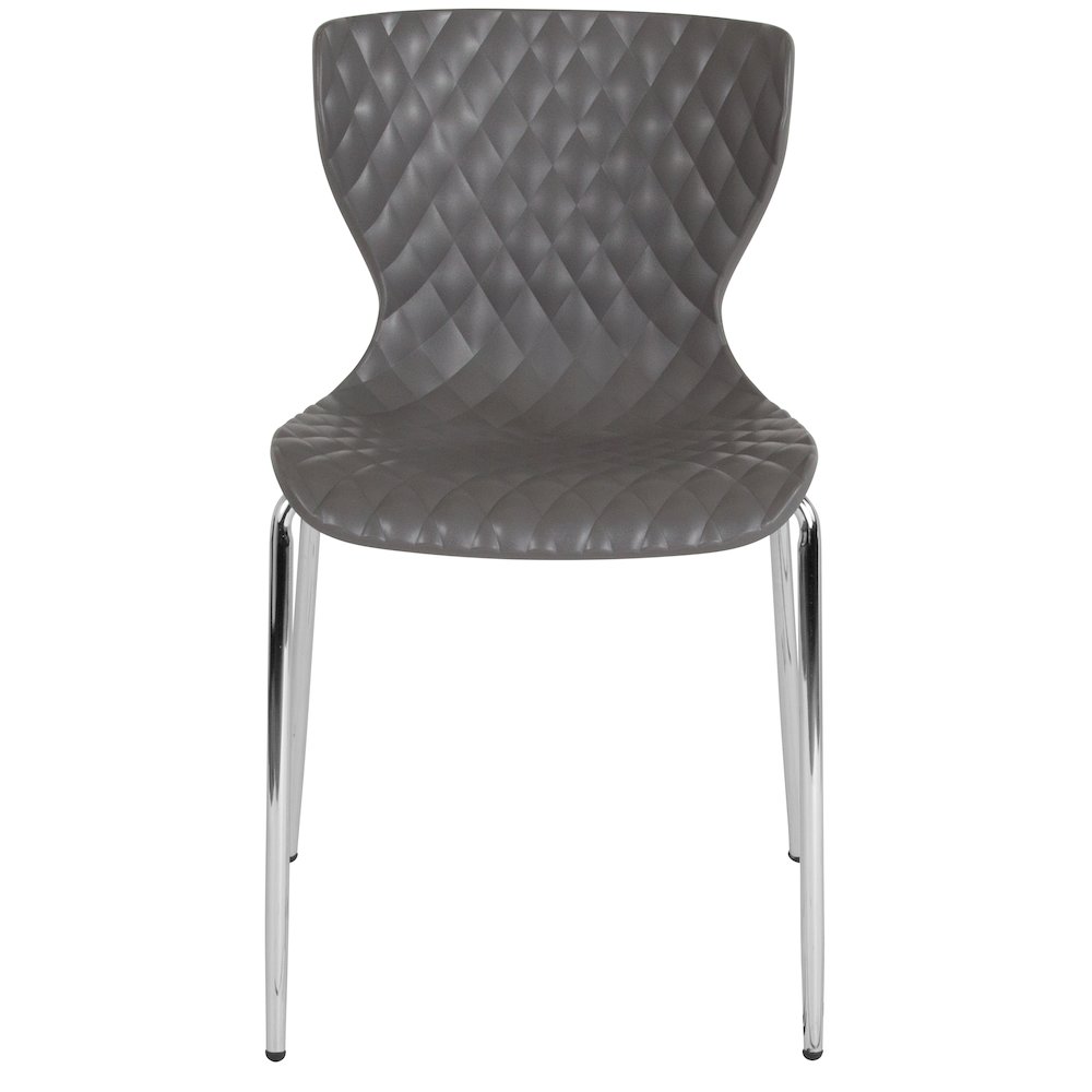 Contemporary Design Gray Plastic Stack Chair. Picture 10