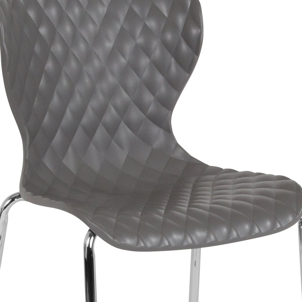 Contemporary Design Gray Plastic Stack Chair. Picture 11
