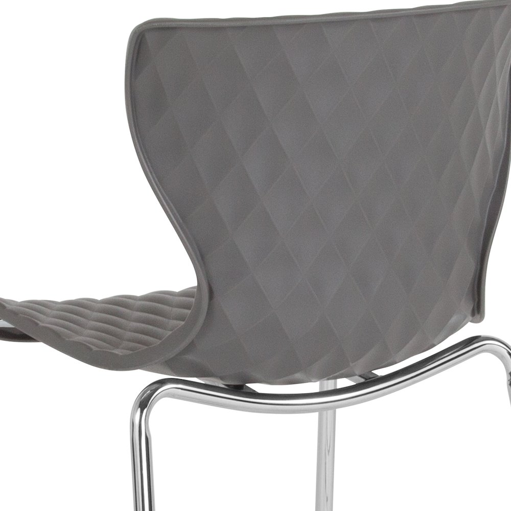 Contemporary Design Gray Plastic Stack Chair. Picture 8