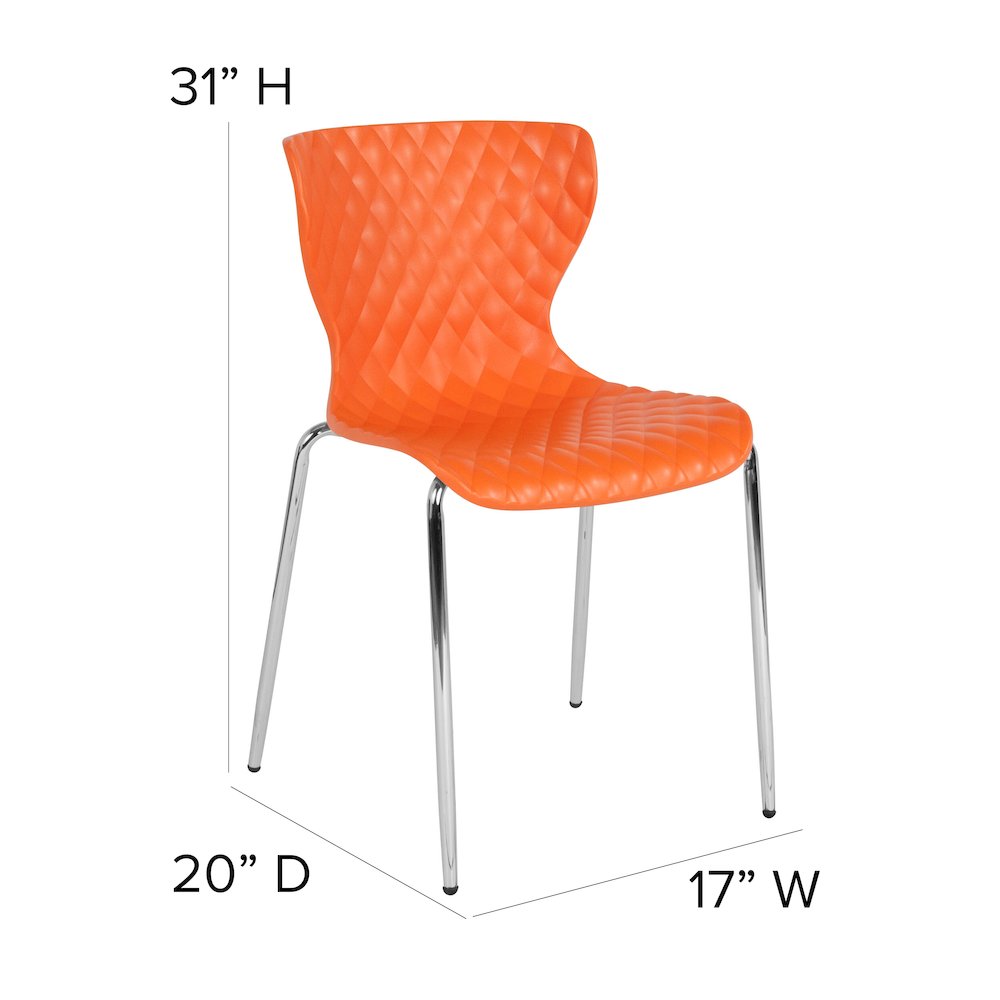 Contemporary Design Orange Plastic Stack Chair. Picture 5