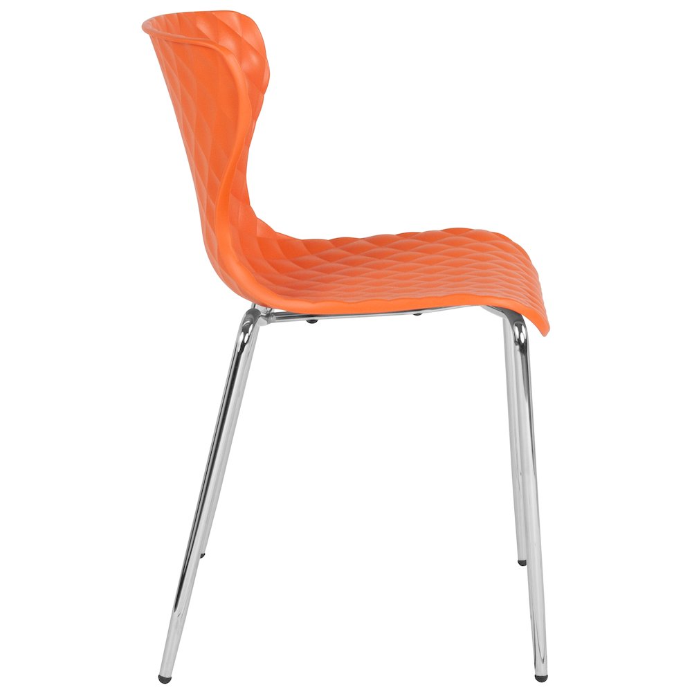 Contemporary Design Orange Plastic Stack Chair. Picture 8