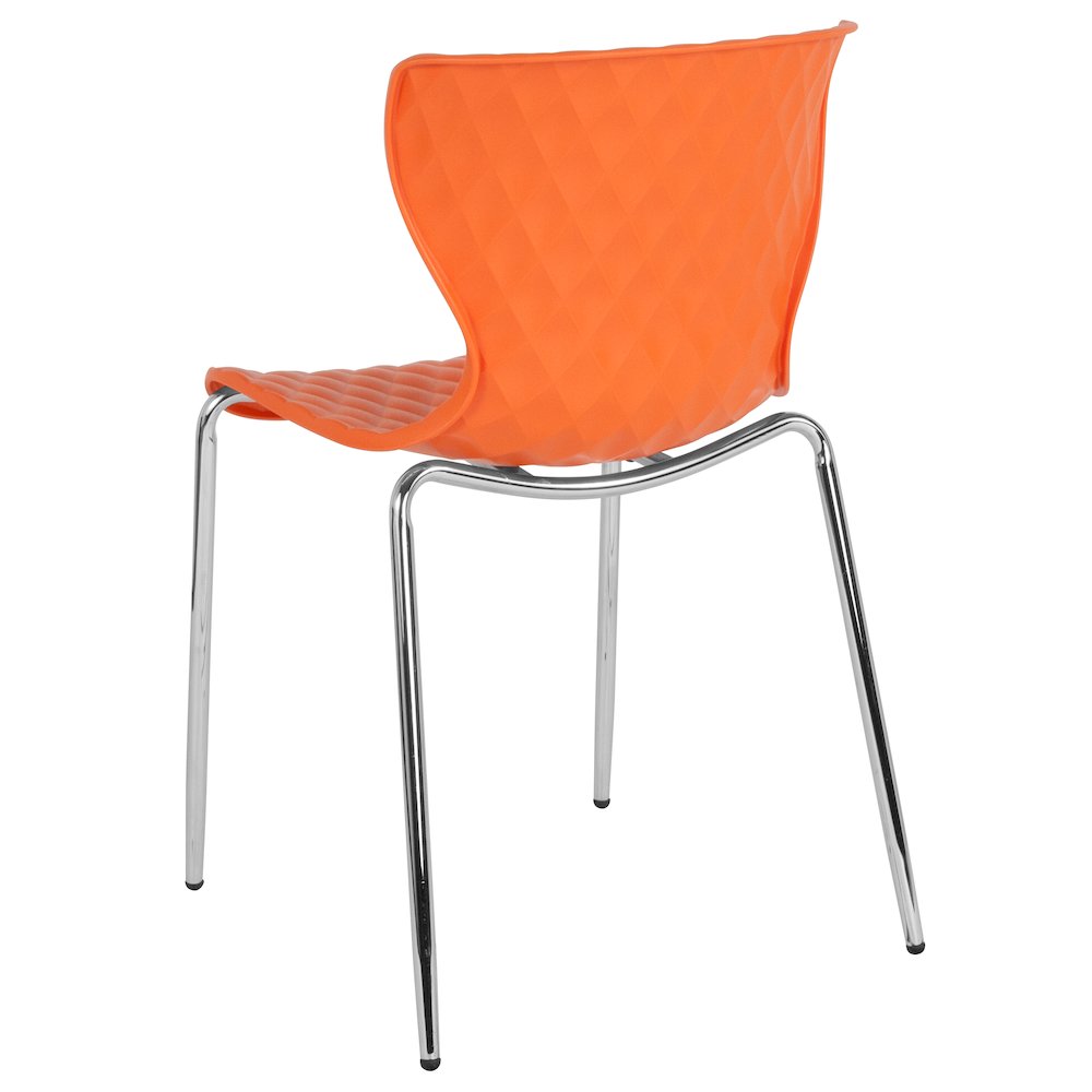 Contemporary Design Orange Plastic Stack Chair. Picture 6