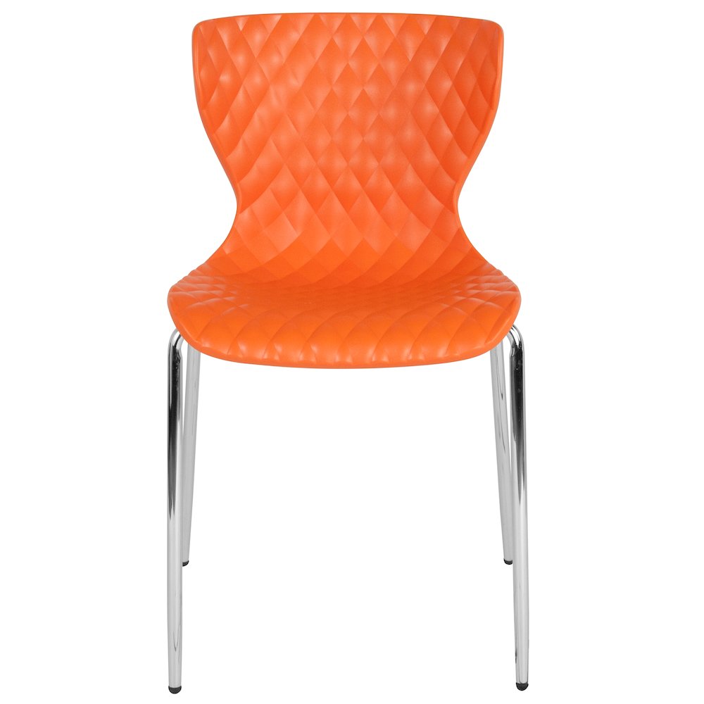 Contemporary Design Orange Plastic Stack Chair. Picture 9