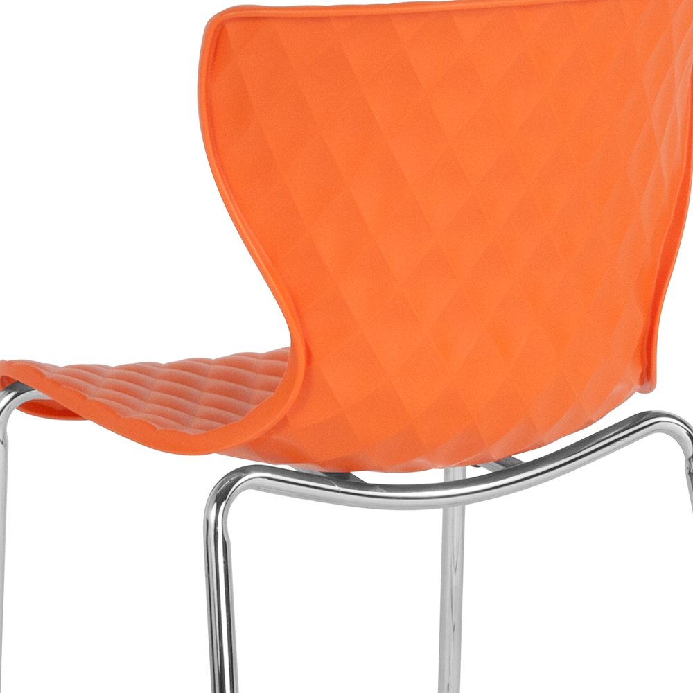 Contemporary Design Orange Plastic Stack Chair. Picture 10