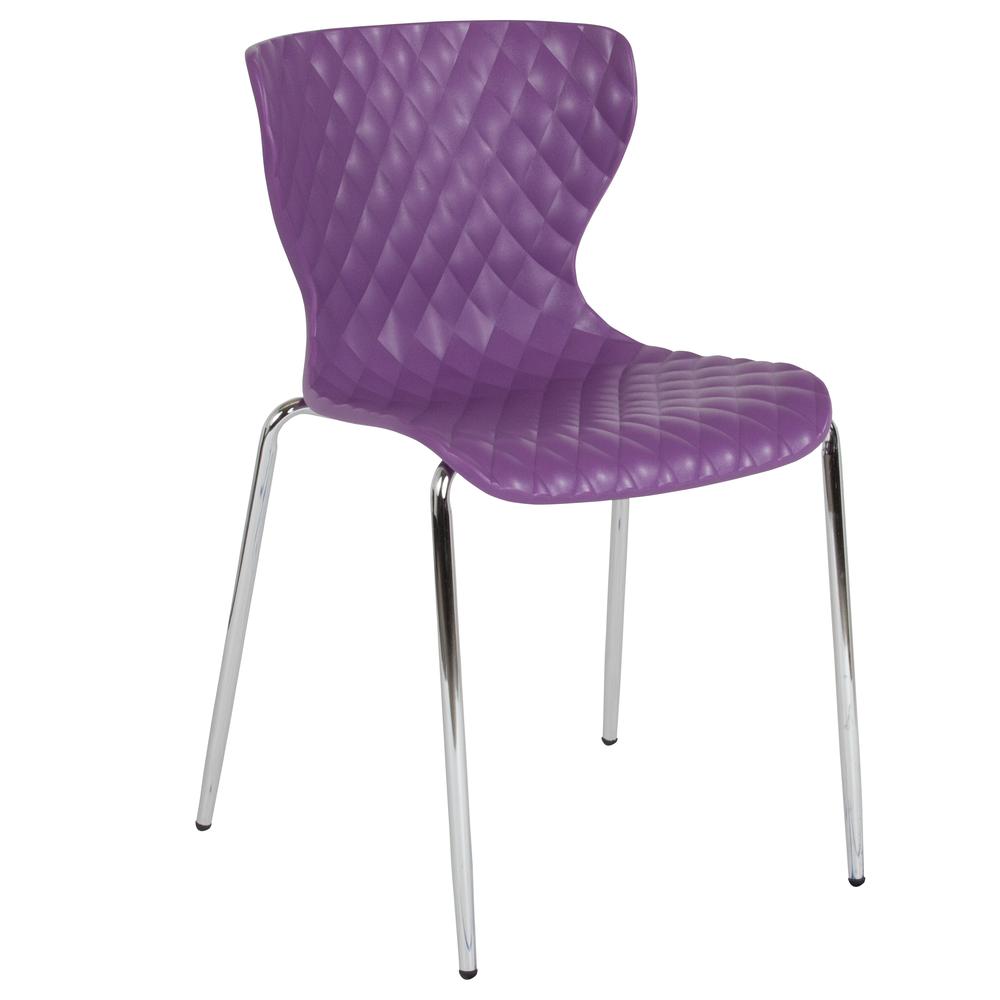 Contemporary Design Purple Plastic Stack Chair. Picture 1