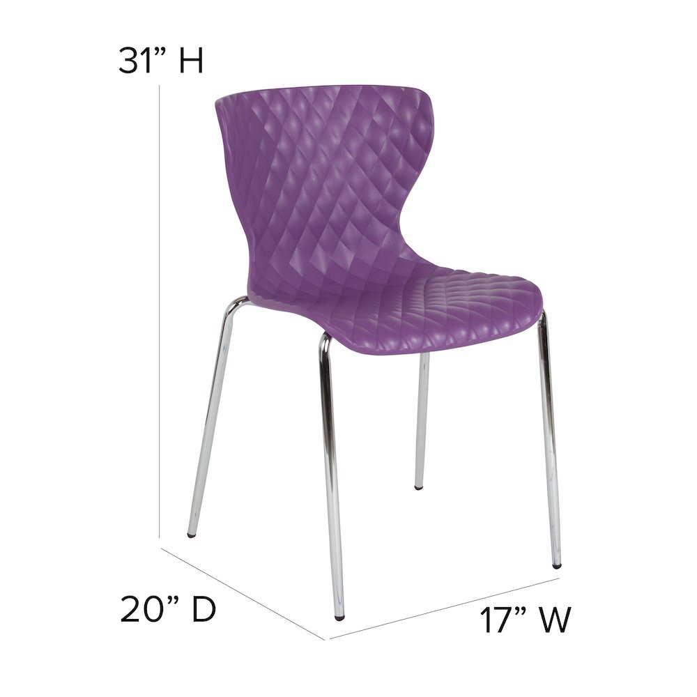 Contemporary Design Purple Plastic Stack Chair. Picture 6
