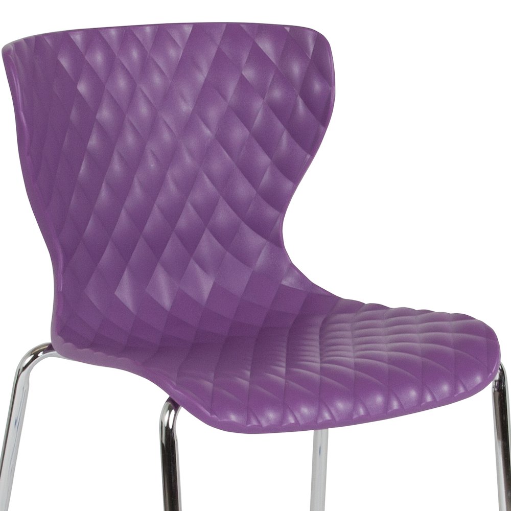 Contemporary Design Purple Plastic Stack Chair. Picture 8