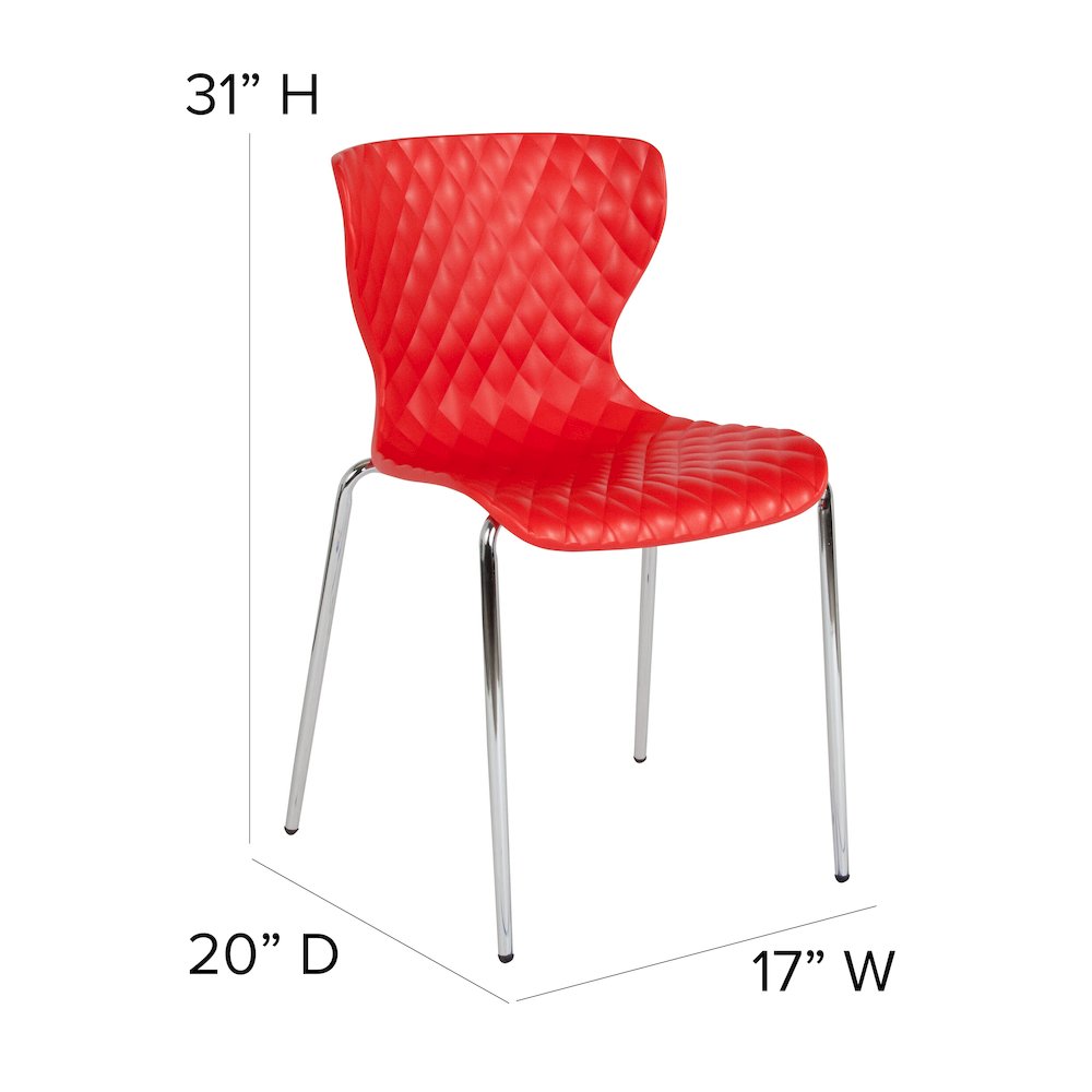 Contemporary Design Red Plastic Stack Chair. Picture 5