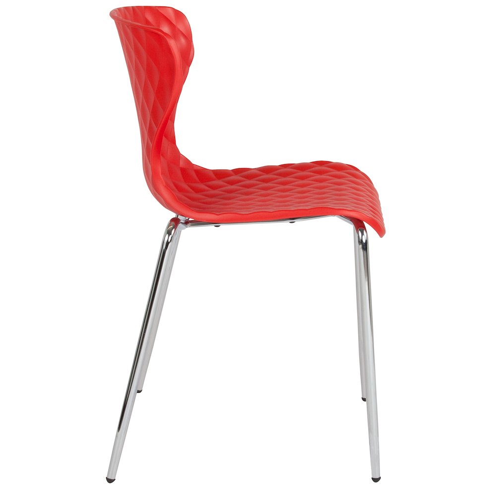 Contemporary Design Red Plastic Stack Chair. Picture 2