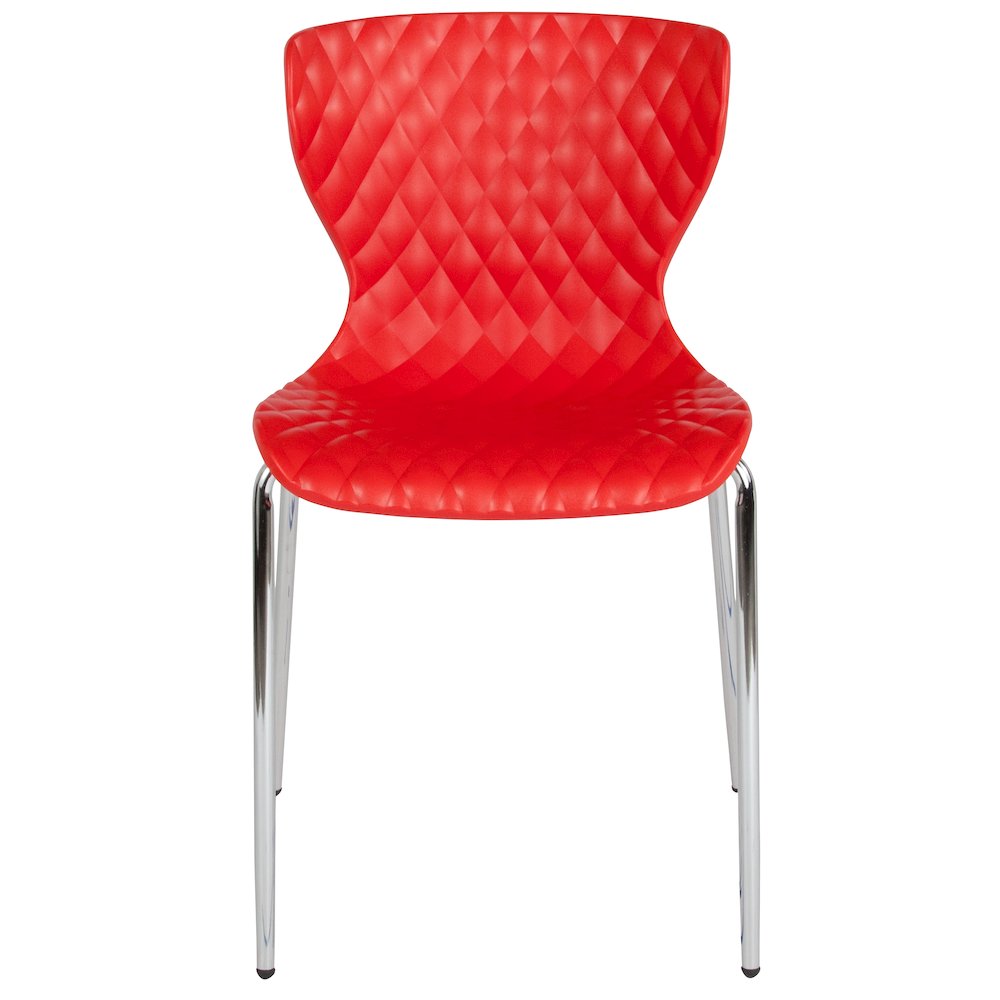 Contemporary Design Red Plastic Stack Chair. Picture 4