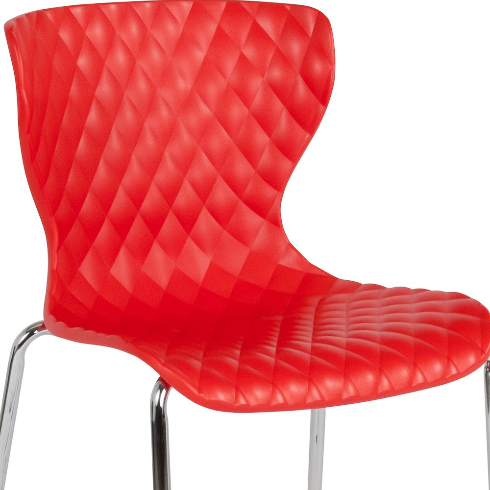 Contemporary Design Red Plastic Stack Chair. Picture 7