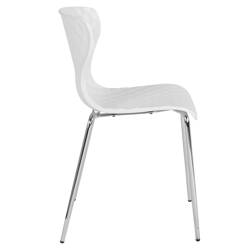 Contemporary Design White Plastic Stack Chair. Picture 8