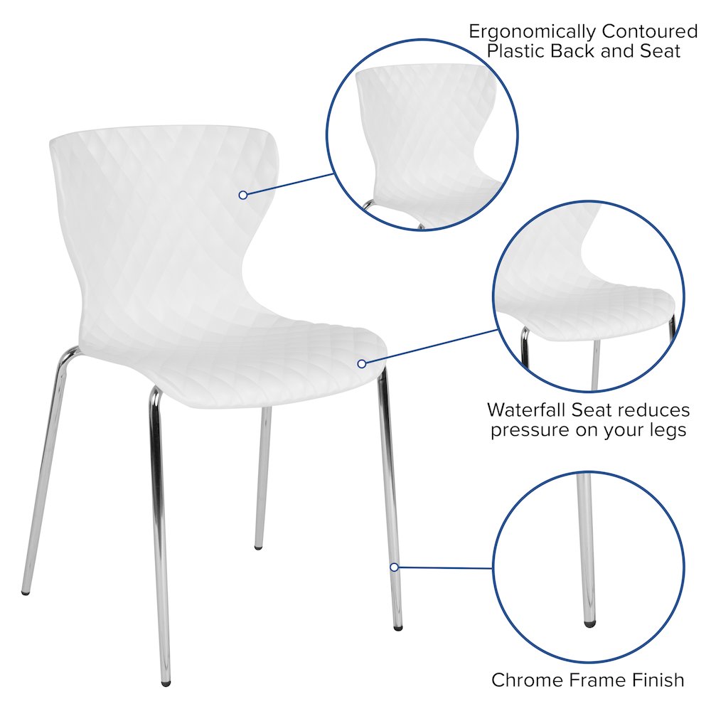Contemporary Design White Plastic Stack Chair. Picture 4