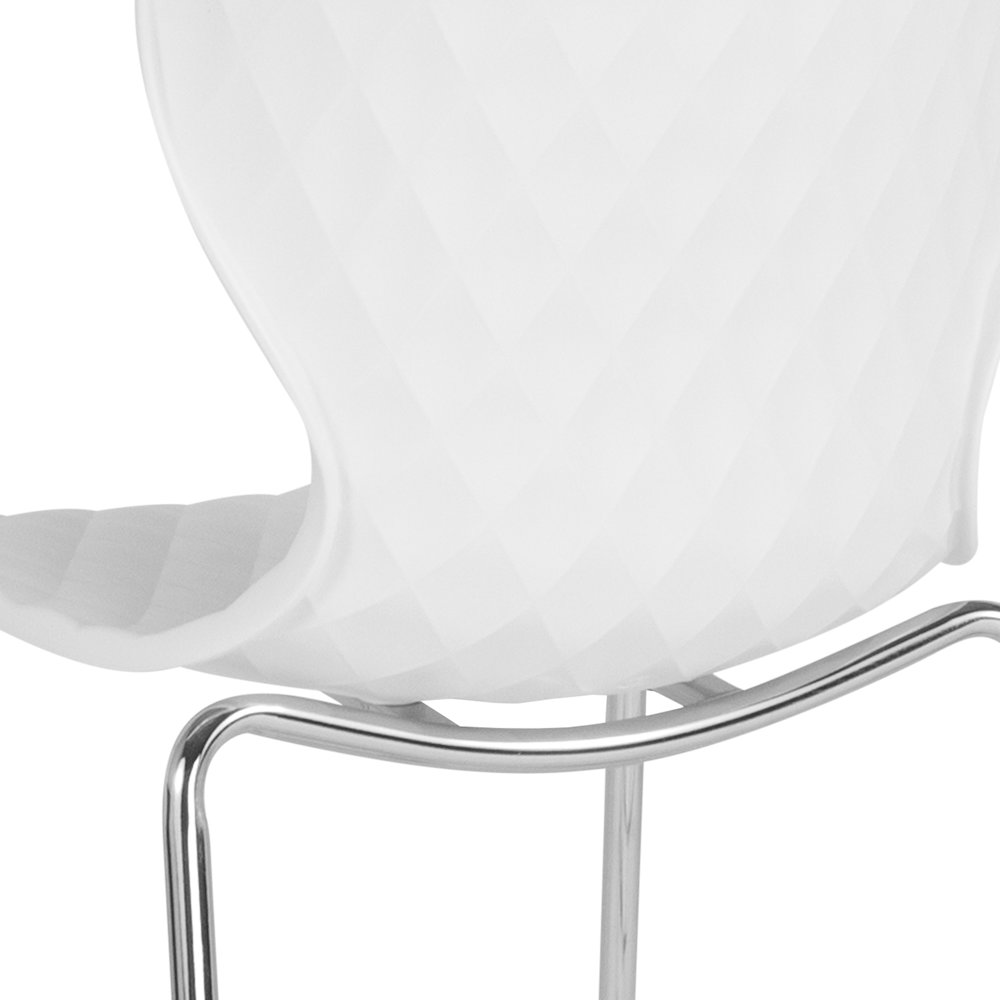 Contemporary Design White Plastic Stack Chair. Picture 7