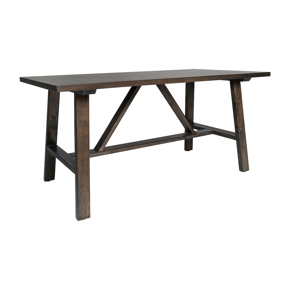 Eli Solid Wood Farmhouse Coffee Table, Trestle Style Accent Table in Dark Gray. Picture 1