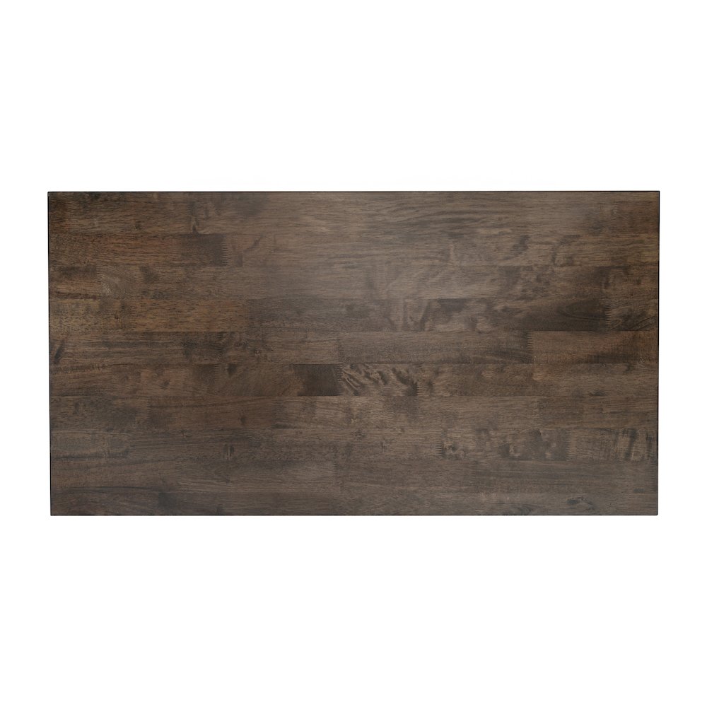 Eli Solid Wood Farmhouse Coffee Table, Trestle Style Accent Table in Dark Gray. Picture 10