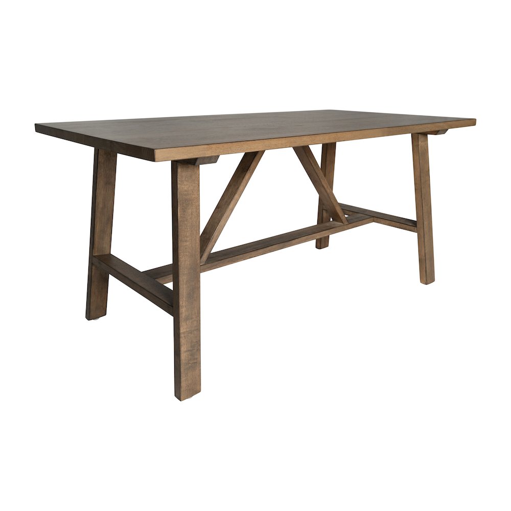 Solid Wood Farmhouse Coffee Table, Trestle Style Accent Table in Rustic Brown. Picture 1