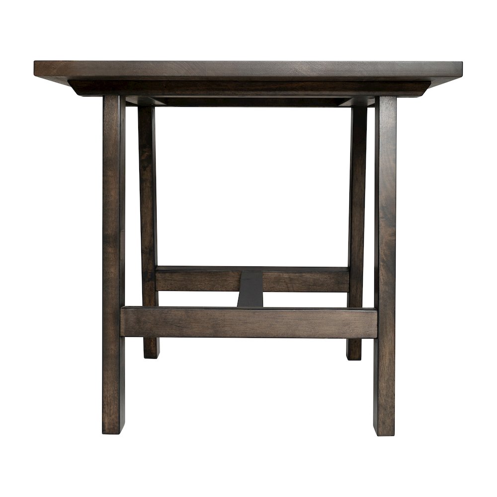 Eli Solid Wood Farmhouse End Table, Trestle Style Accent Table in Dark Gray. Picture 8