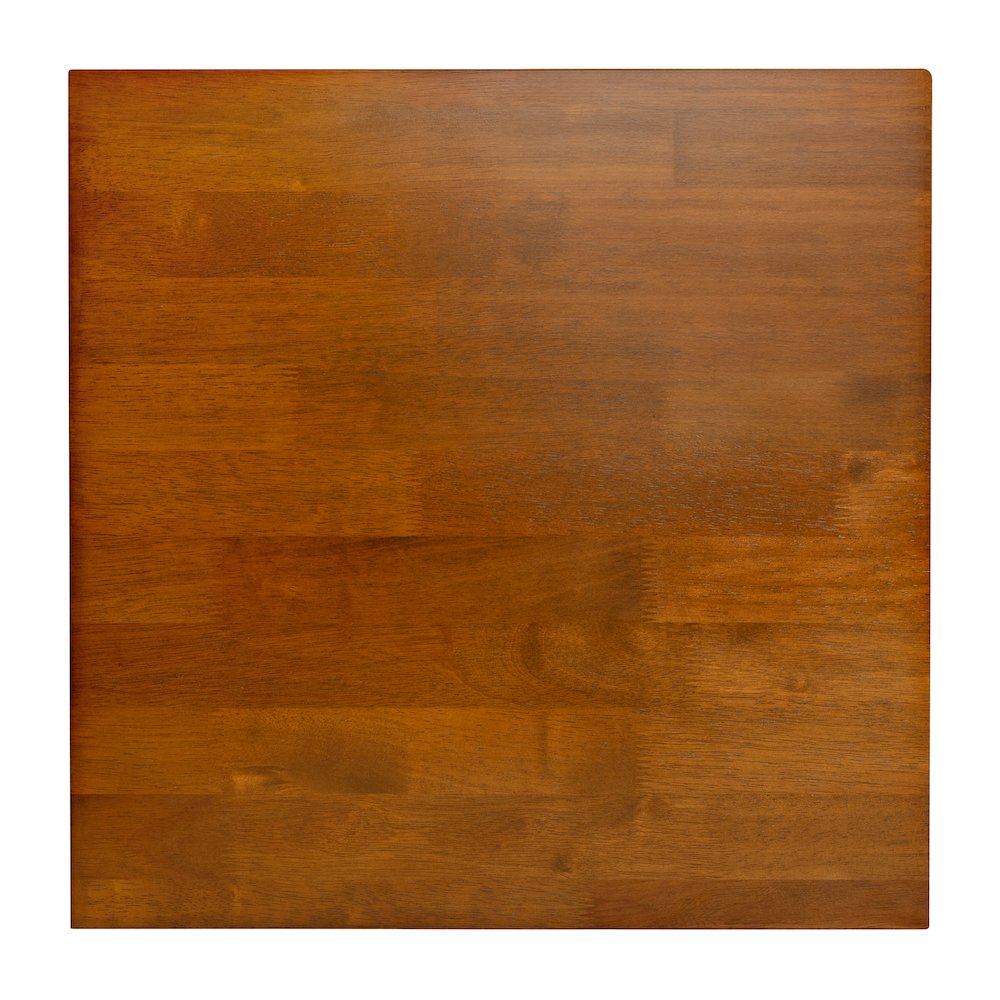 Eli Solid Wood Farmhouse End Table, Trestle Style Accent Table in Walnut. Picture 10