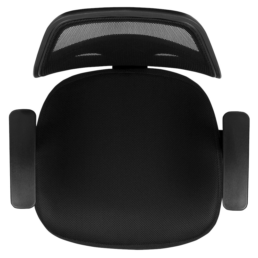 Mid-Back Black Mesh Swivel Ergonomic Task Office Chair with T-Arms - Desk Chair, BIFMA Certified. Picture 9