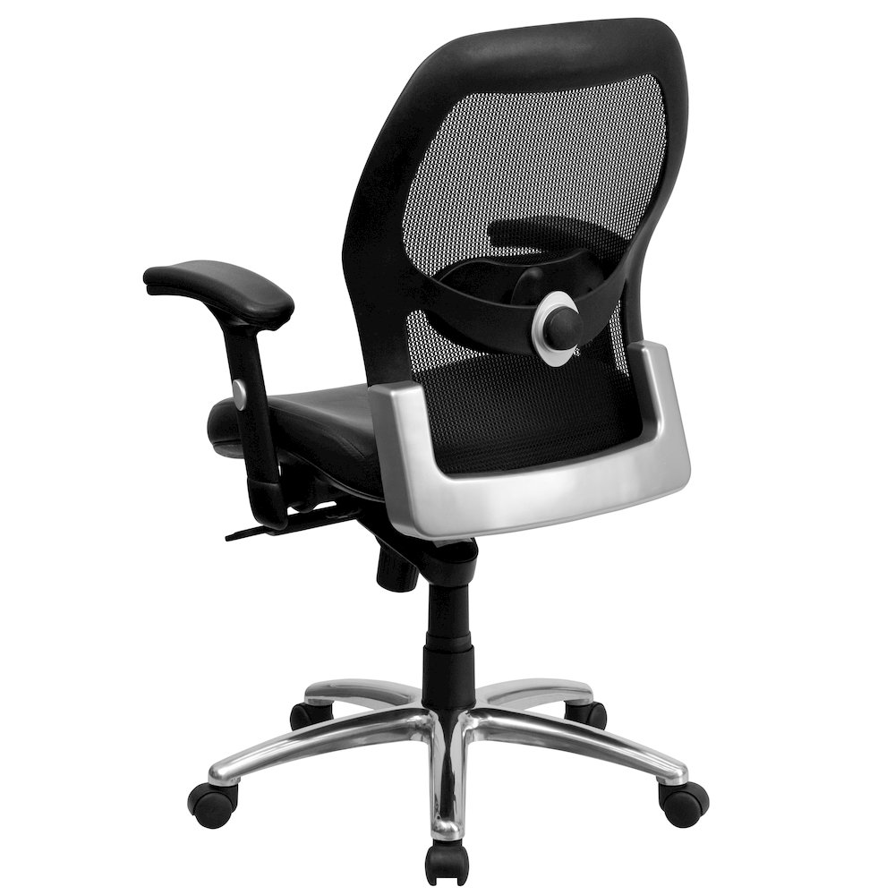 Mid-Back Black Super Mesh Executive Swivel Office Chair. Picture 7