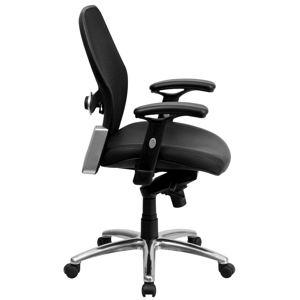 Mid-Back Black Super Mesh Executive Swivel Office Chair. Picture 8