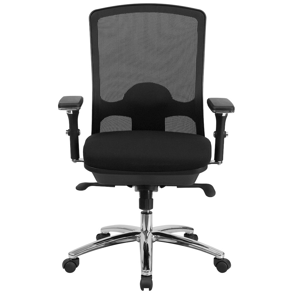 24/7 Intensive Use Big & Tall 350 lb. Rated Black Mesh Multifunction Swivel Ergonomic Office Chair. Picture 4