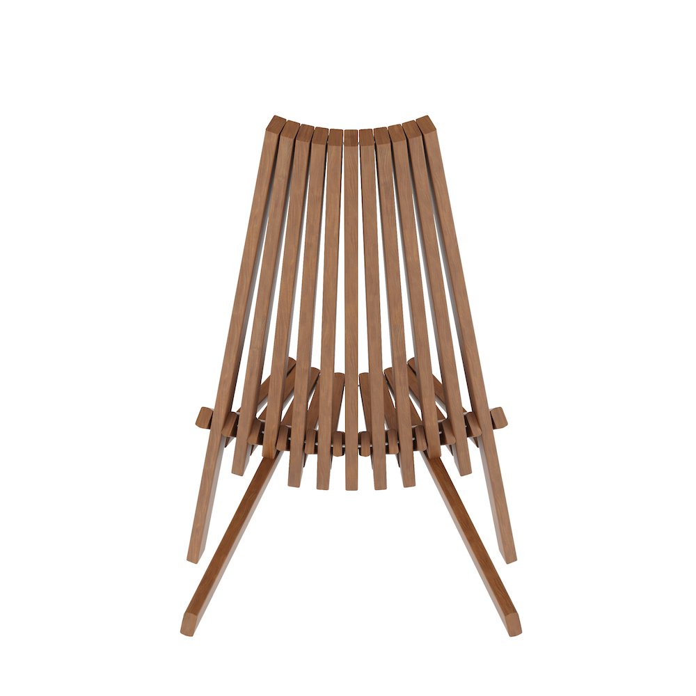 Folding Acacia Wood Chair, Low Profile Lounge for Patio, Porch, Garden, Brown. Picture 7