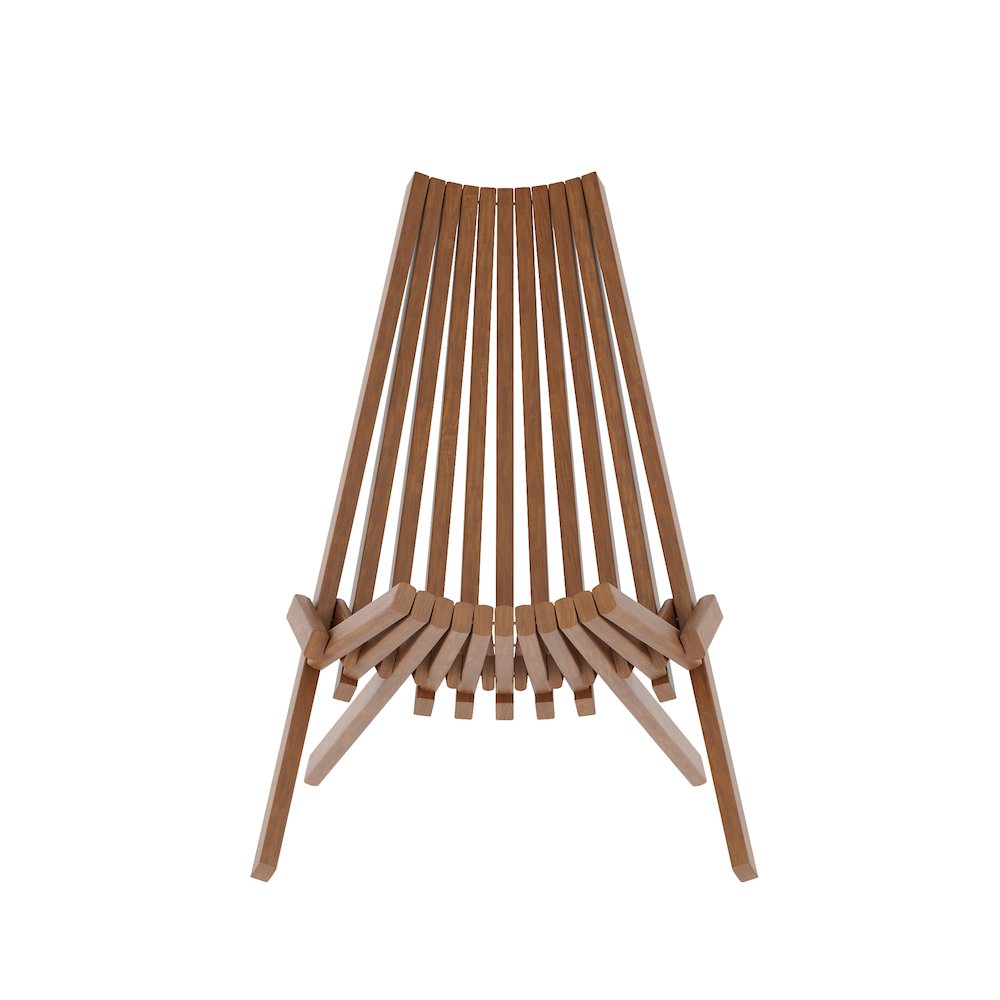 Folding Acacia Wood Chair, Low Profile Lounge for Patio, Porch, Garden, Brown. Picture 10