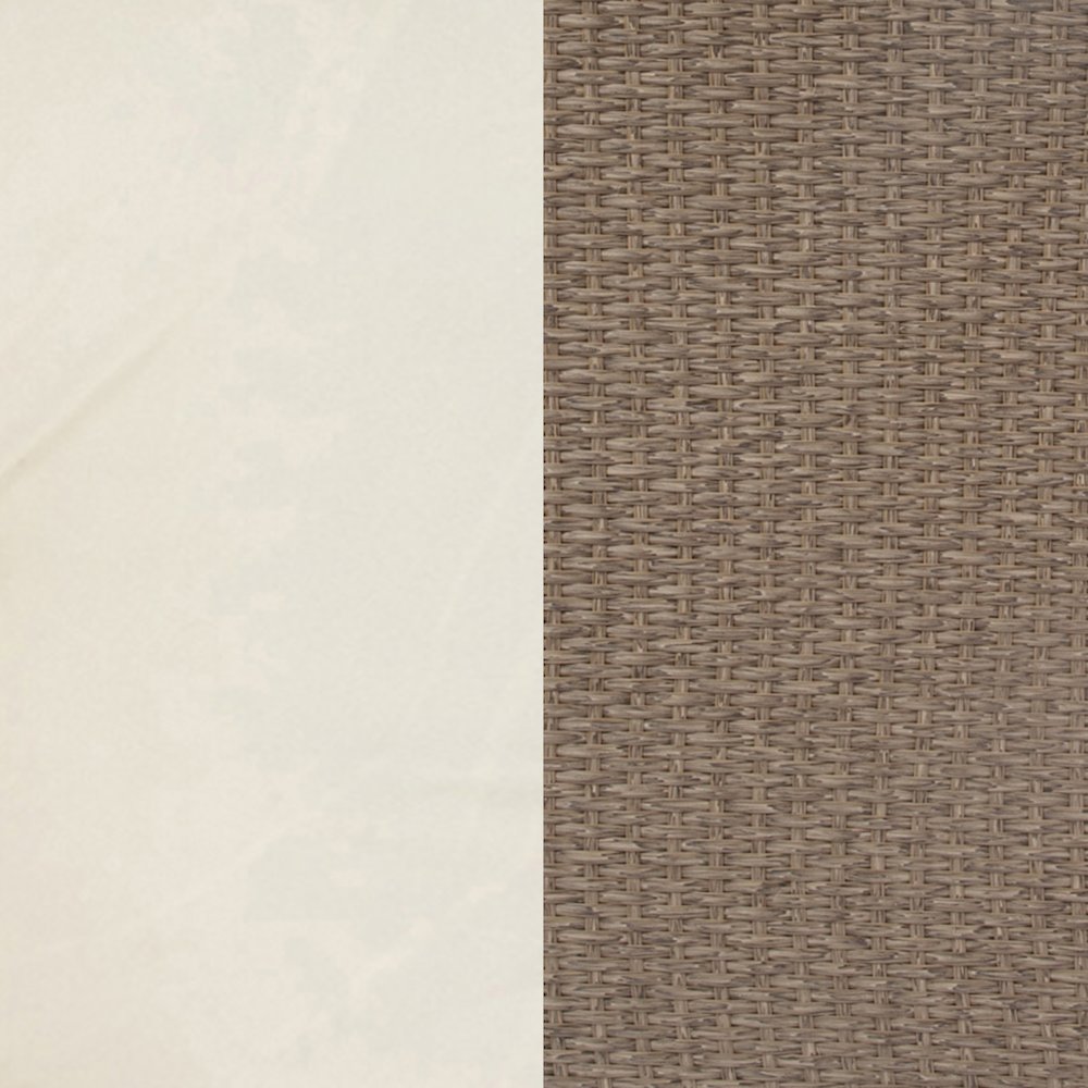 Set With L-Shaped Sofa and Table With Faux Wood Top, Beige Cushions/Brown Frame. Picture 15