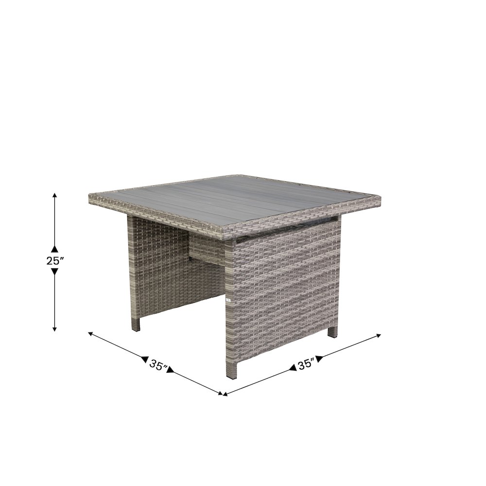Set With L-Shaped Sofa and Table With Faux Wood Top, Gray Cushions/Gray Frame. Picture 6