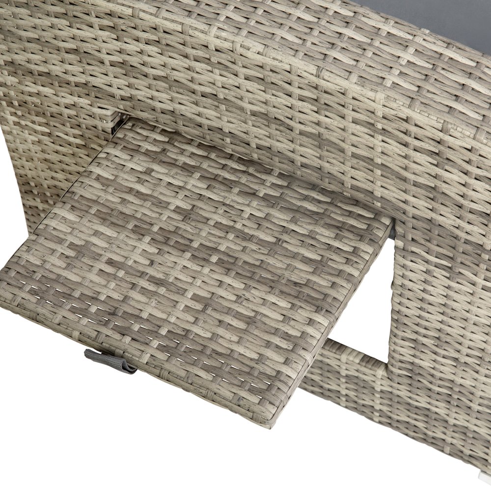 Set With L-Shaped Sofa and Table With Faux Wood Top, Gray Cushions/Gray Frame. Picture 10
