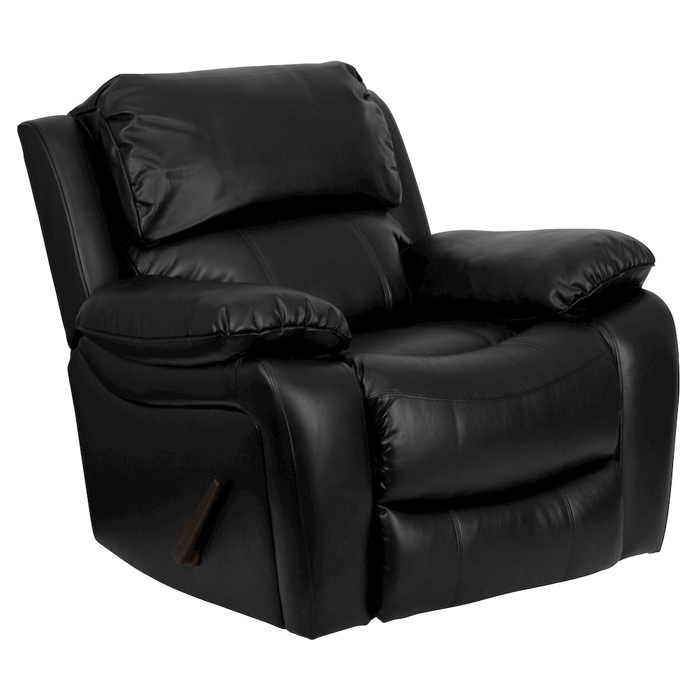 Black LeatherSoft Rocker Recliner. Picture 1