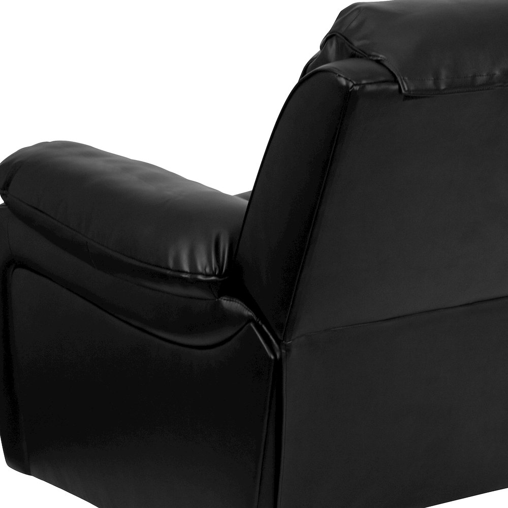 Black LeatherSoft Rocker Recliner + Headrest Cover. Picture 11