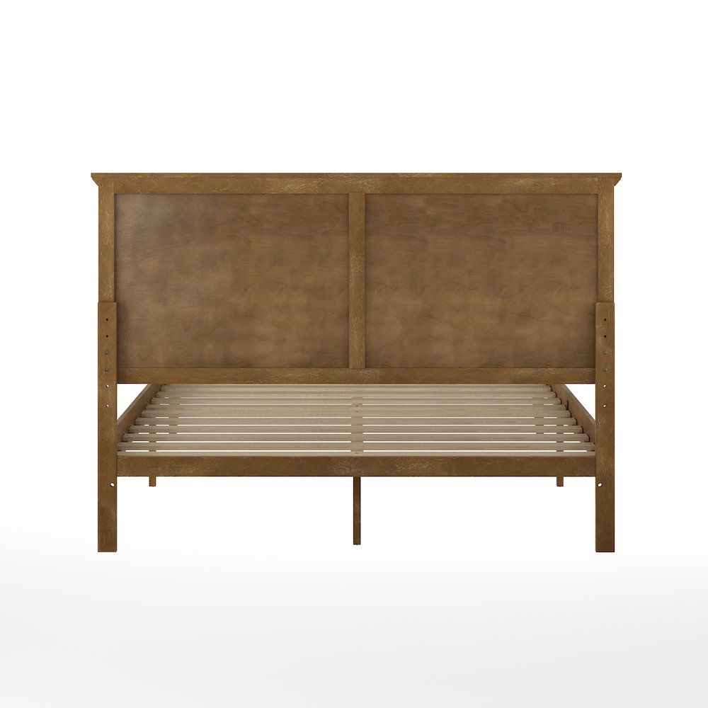 Queen Size Solid Wood Platform Bed Frame, Light Brown. Picture 7