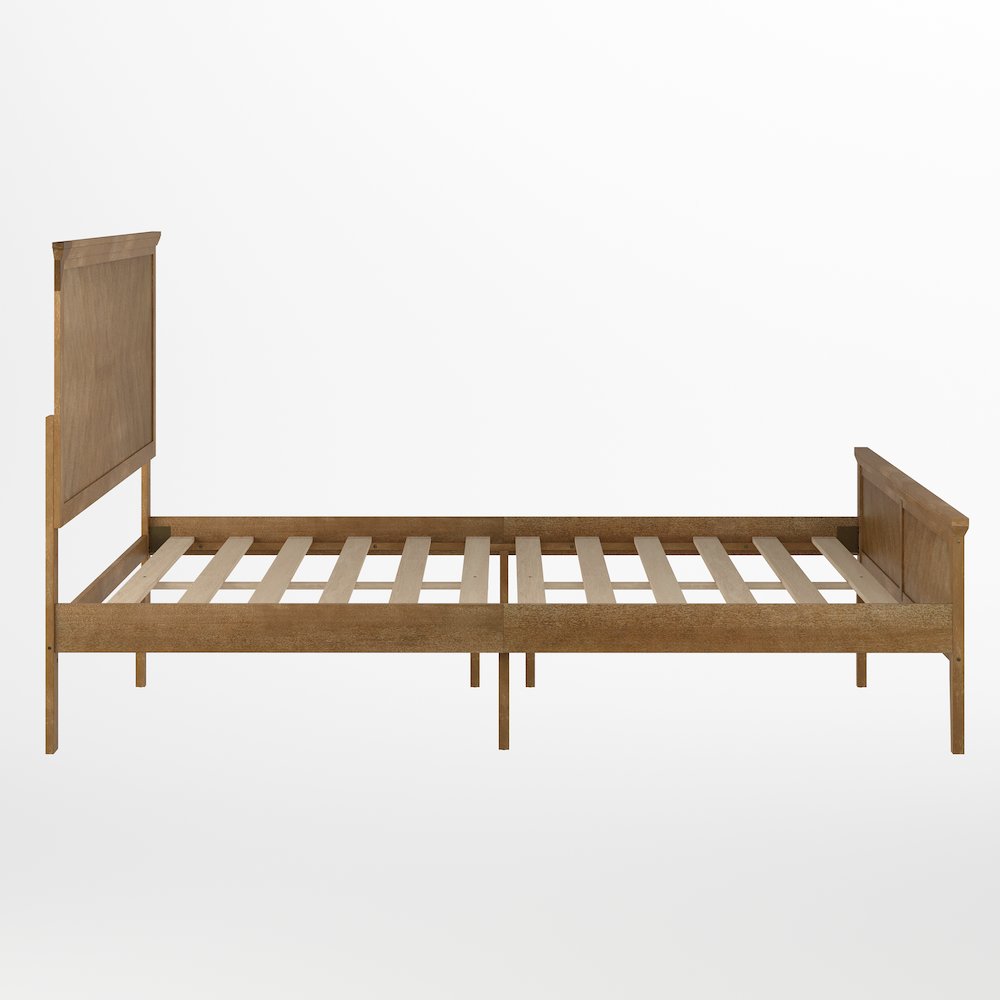 Queen Size Solid Wood Platform Bed Frame, Light Brown. Picture 9