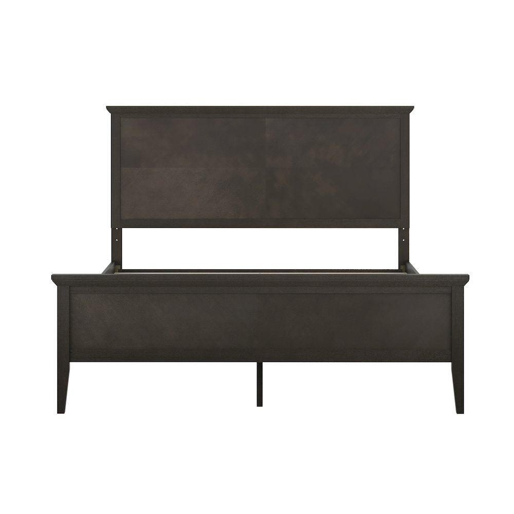 Queen Size Solid Wood Platform Bed Frame, Dark Gray. Picture 10