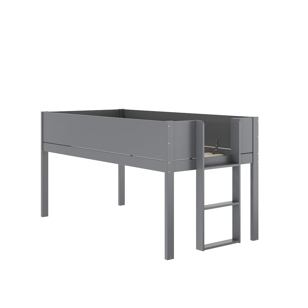 Bunk Bed Twin Over Twin, Convertible Solid Wood Bunk Bed Frame, Gray. Picture 12
