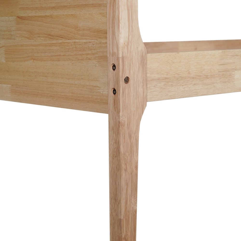 Bunk Bed Twin Over Twin, Convertible Slatted Solid Wood Bunk Bed Frame, Natural. Picture 15