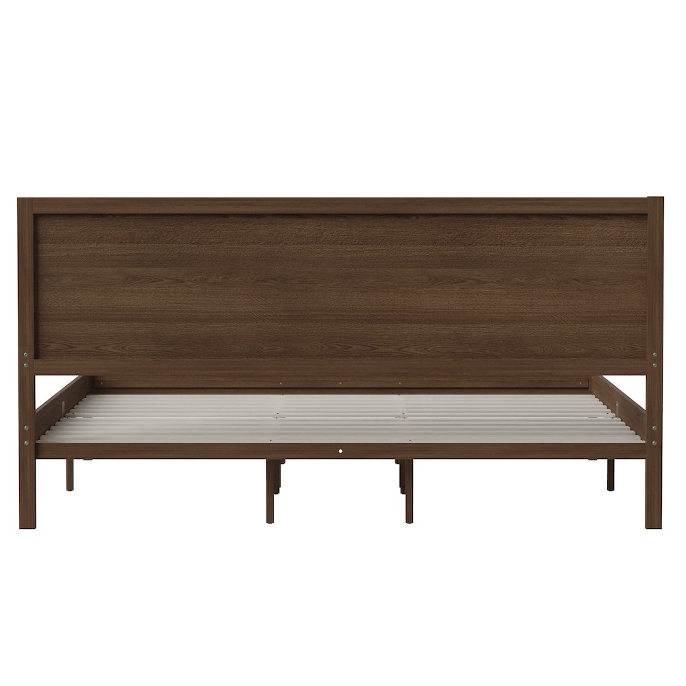 Modern King Size Wooden Platform Bed with Headboard. Picture 8