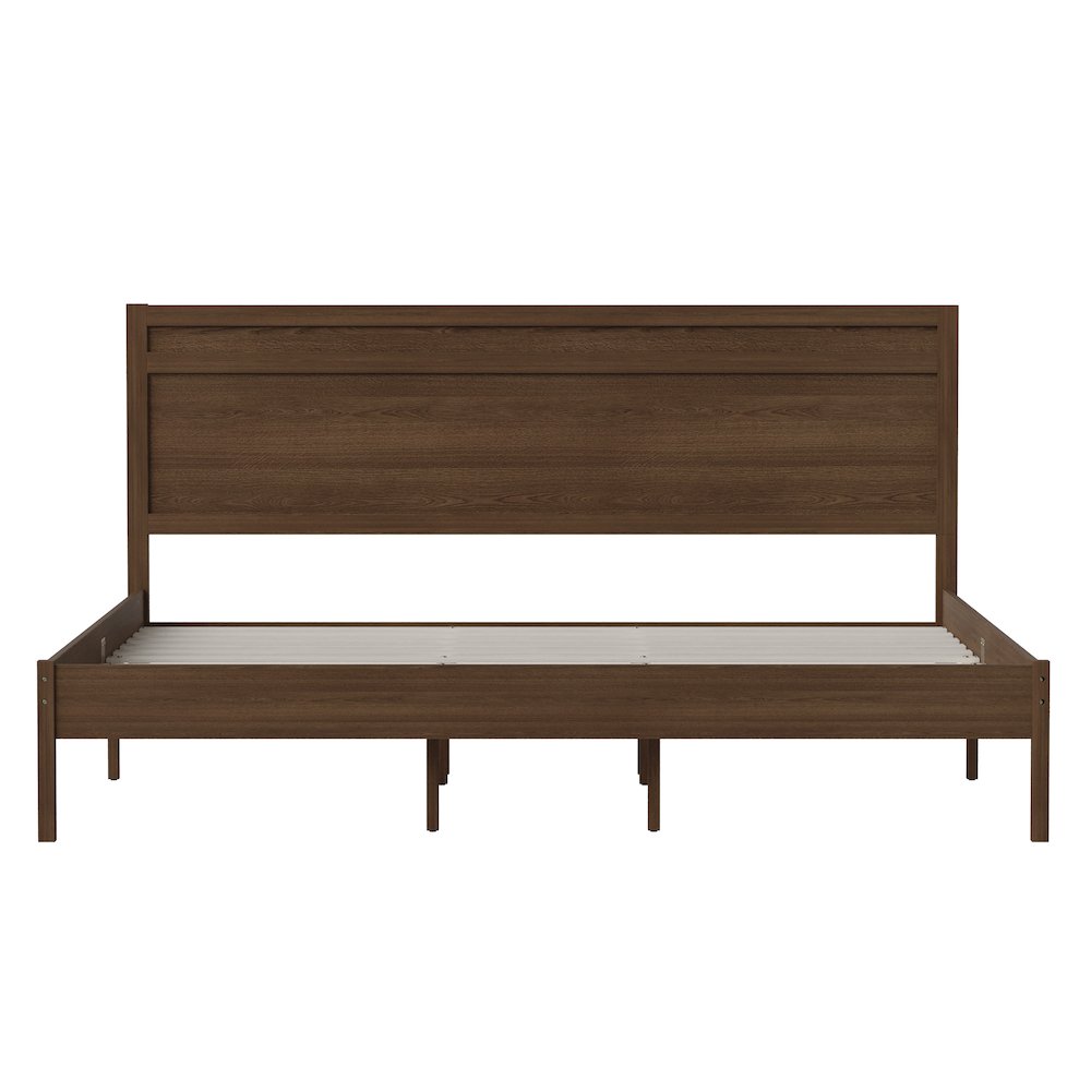 Modern King Size Wooden Platform Bed with Headboard. Picture 10