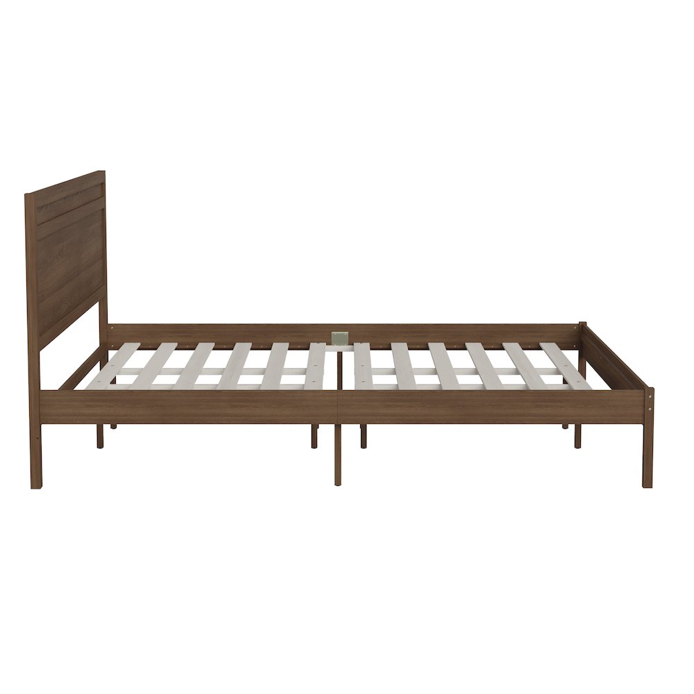 Modern King Size Wooden Platform Bed with Headboard. Picture 9