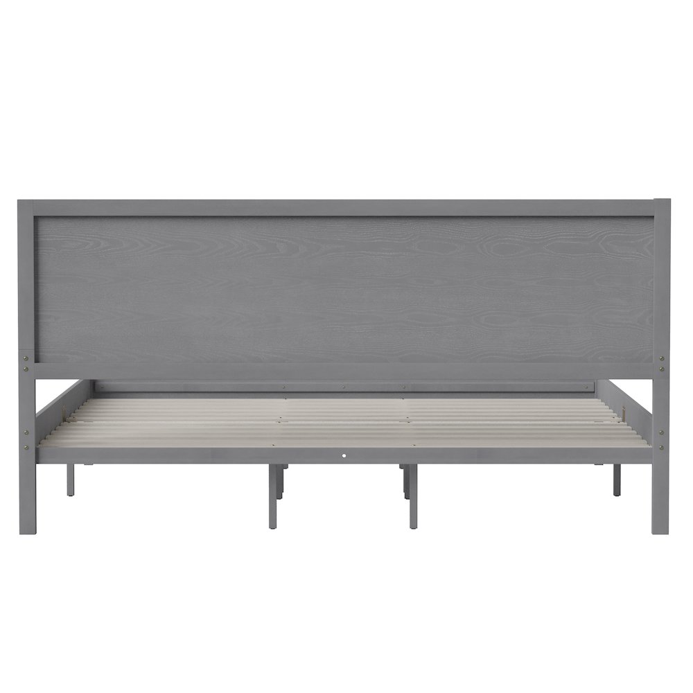 Modern King Size Wooden Platform Bed with Headboard. Picture 8