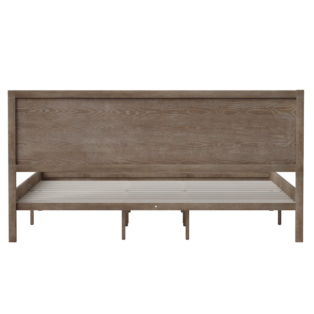 Modern King Size Wooden Platform Bed with Headboard. Picture 8