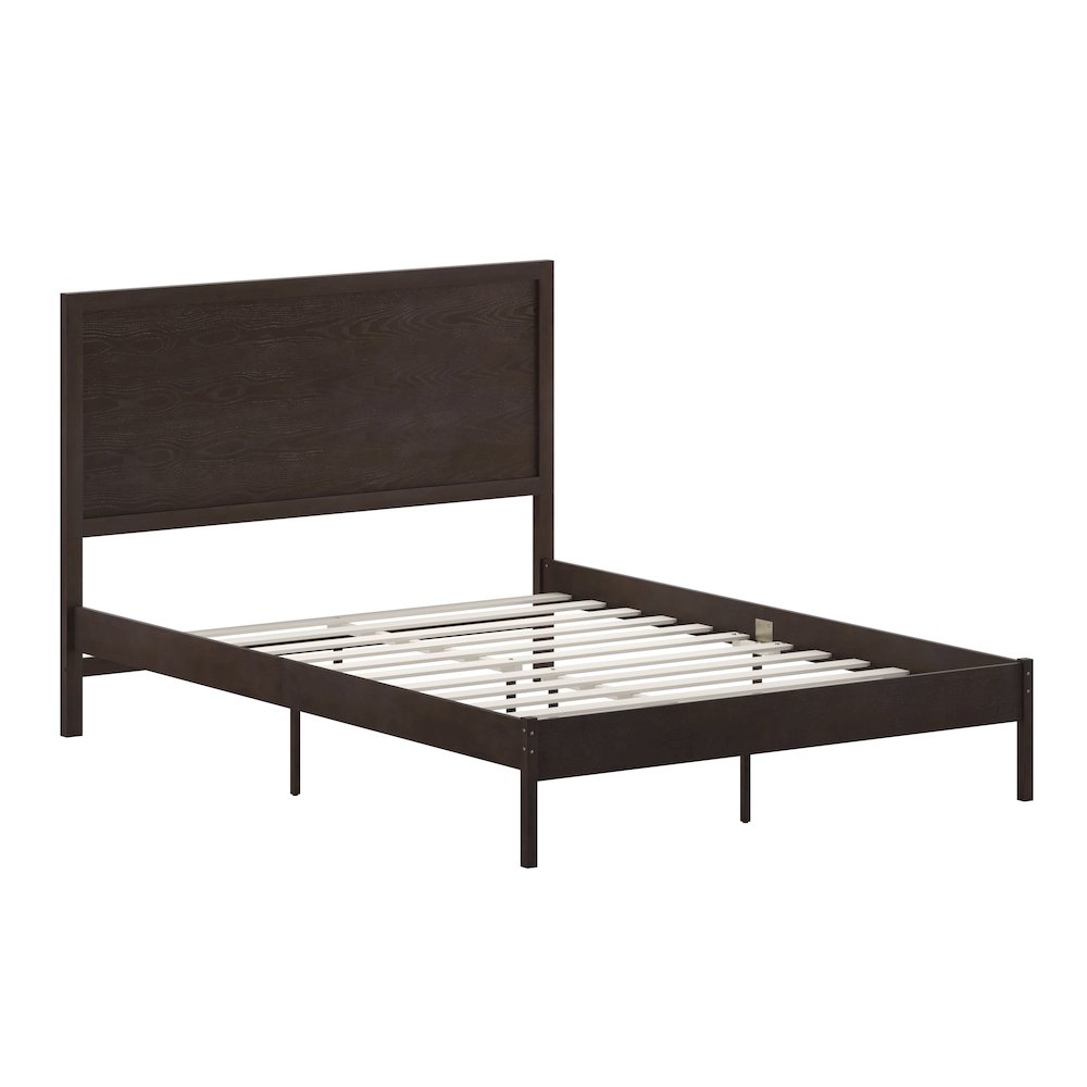 Modern Queen Size Wooden Platform Bed with Headboard. Picture 1