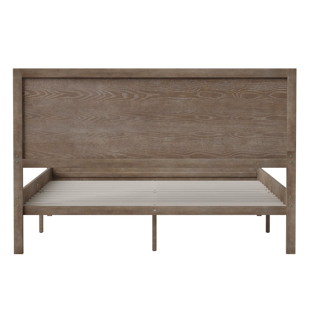 Modern Queen Size Wooden Platform Bed with Headboard. Picture 8