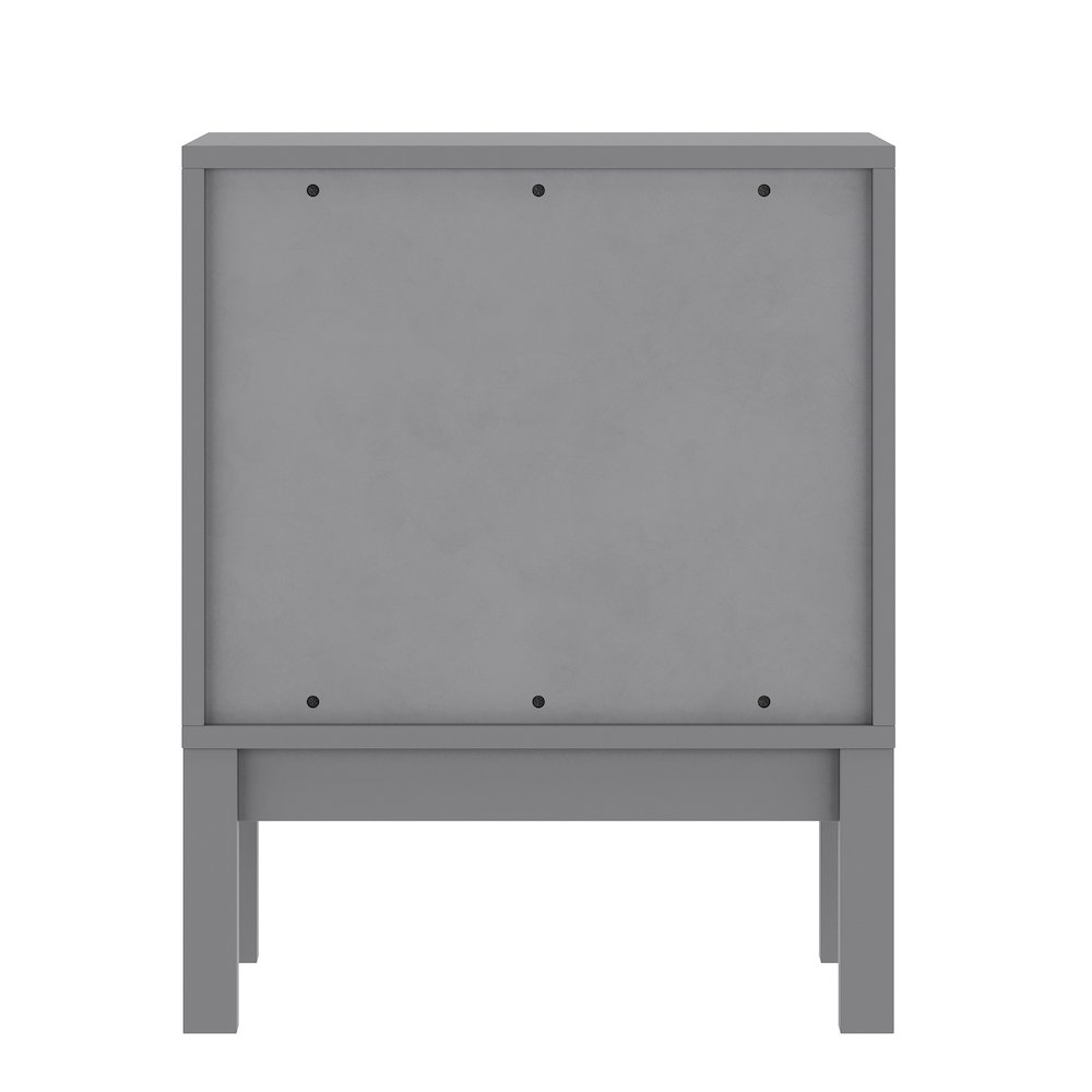 Dallas Wooden Night Stand, Bedroom Side Table with 2 Storage Drawers in Gray. Picture 6
