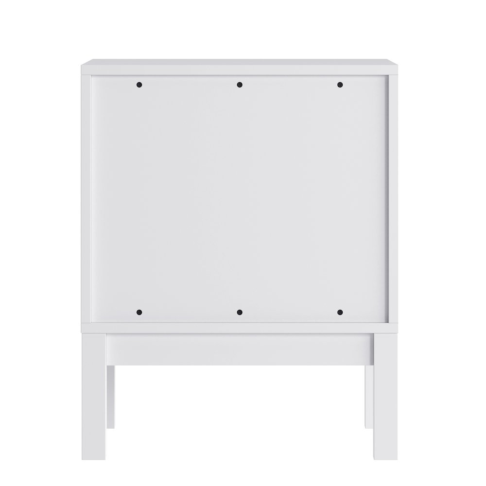 Dallas Wooden Night Stand, Bedroom Side Table with 2 Storage Drawers in White. Picture 6